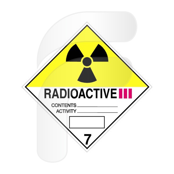 ADHESIVO SEÑAL ADR CLASE 7C MATERIAS RADIOACTIVAS